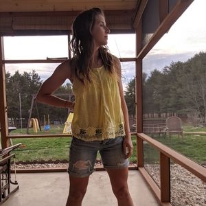 Yellow Lacy tank top